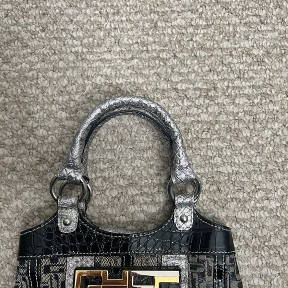 Guess mini purse black gray  gold bag - Picture 4 of 8